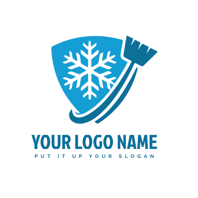 Snow shield|ice defender logo|snow sweepers logo template